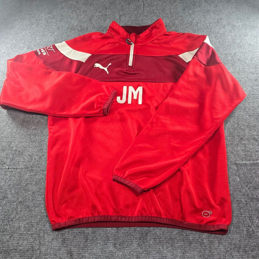 PUMA dryCELL Kaiserslautern Germany Men M 1/4 Zip Team Training Pullover Red